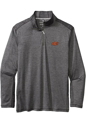 Tommy Bahama Oklahoma State Cowboys Mens Charcoal Sport Delray Long Sleeve Qtr Zip Pullover