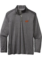 Tommy Bahama Oklahoma State Cowboys Mens Charcoal Sport Delray Long Sleeve Qtr Zip Pullover