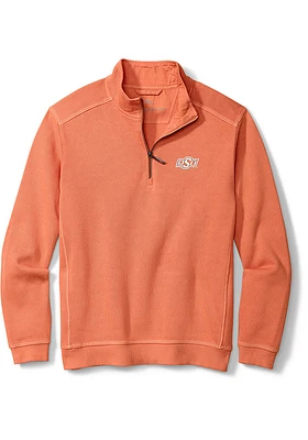 Tommy Bahama Oklahoma State Cowboys Mens Orange Sport Nassau Long Sleeve Qtr Zip Fashion Pullover