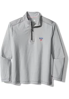 Tommy Bahama SMU Mustangs Mens Grey Sport On Deck Long Sleeve Qtr Zip Fashion Pullover