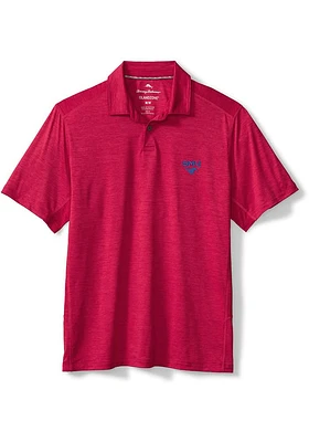 Tommy Bahama SMU Mustangs Mens Red Delray Short Sleeve Fashion Polo