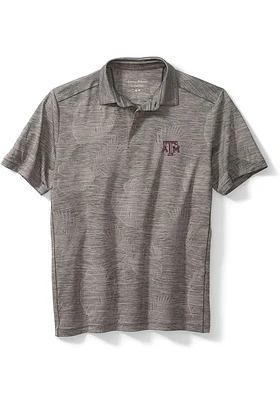 Tommy Bahama Texas A&M Aggies Mens Black Palm Coast Delray Frond Short Sleeve Fashion Polo