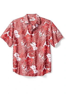 Tommy Bahama Texas A&M Aggies Mens Maroon Coconut Point Playa Flora Short Sleeve Dress Shirt