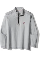 Tommy Bahama Texas A&M Aggies Mens Grey Sport On Deck Long Sleeve Qtr Zip Pullover