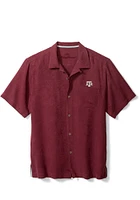 Tommy Bahama Texas A&M Aggies Mens Maroon Sport Tropic Isles Camp Short Sleeve Dress Shirt