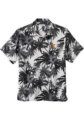 Tommy Bahama Texas Longhorns Mens Black Sport Harbor Island Hibiscus Silk Camp Short Sleeve Dress..