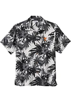Tommy Bahama Texas Longhorns Mens Black Sport Harbor Island Hibiscus Silk Camp Short Sleeve Dress..