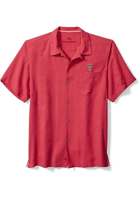 Tommy Bahama Texas Tech Red Raiders Mens Sport Tropic Isles Camp Short Sleeve Dress Shirt
