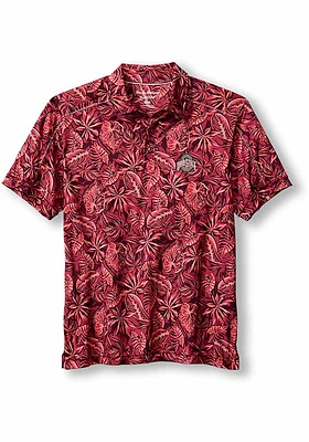 Tommy Bahama Ohio State Buckeyes Mens Red Tropical Score Short Sleeve Polo