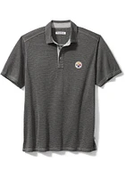 Tommy Bahama Pittsburgh Steelers Mens Black SPORT PARADISO COVE Short Sleeve Fashion Polo
