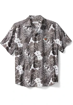 Tommy Bahama Kansas City Chiefs Mens Black SPORT COCONUT POINT PLAYA Short Sleeve Dress Shirt