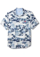 Tommy Bahama Chicago Cubs Mens Blue Sport Tropical Horizons Shirt Short Sleeve Dress