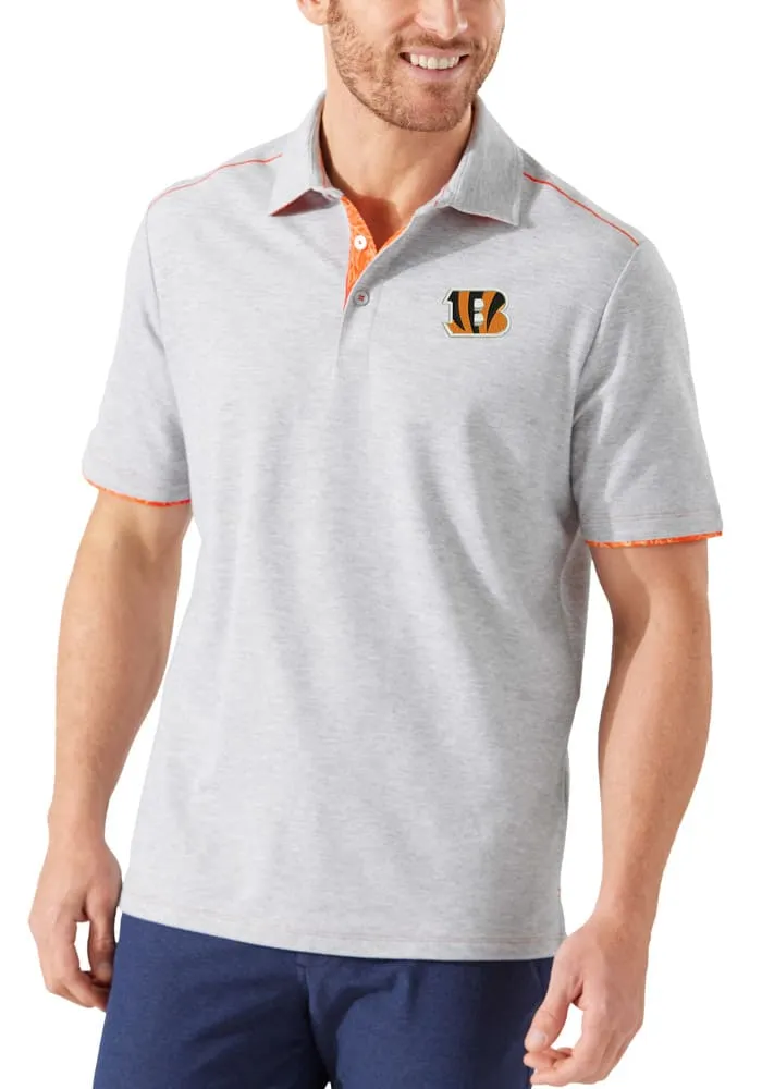 Tommy Bahama Cincinnati Bengals Mens Orange TAILGATER Short Sleeve Polo