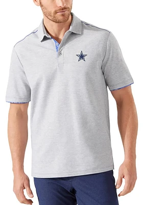 Tommy Bahama Dallas Cowboys Mens Grey TAILGATER Short Sleeve Fashion Polo
