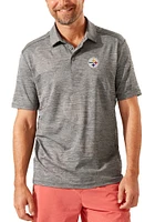Tommy Bahama Pittsburgh Steelers Mens Grey DELRAY FROND Short Sleeve Fashion Polo