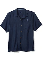 Tommy Bahama Dallas Cowboys Mens Navy Blue Tropic Isles Short Sleeve Dress Shirt