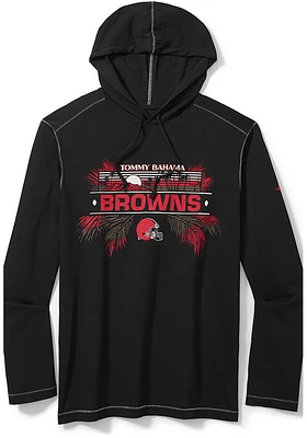 Tommy Bahama Cleveland Browns Mens Black Artsy Palms Long Sleeve Hoodie