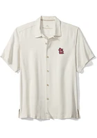 Tommy Bahama St Louis Cardinals Mens Ivory Sport Tropic Isles Camp Short Sleeve Dress Shirt