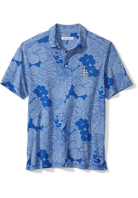 Tommy Bahama St Louis Cardinals Mens Light Blue Miramar Blooms Short Sleeve Polo