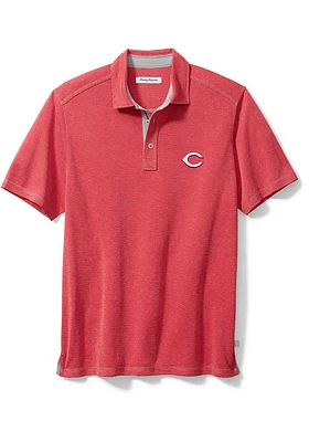 Tommy Bahama Cincinnati Reds Mens Red Sport Paradiso Cove Short Sleeve Fashion Polo