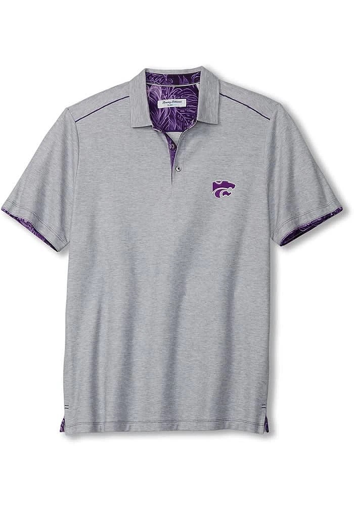 Tommy Bahama K-State Wildcats Mens Grey Sport Tailgater Short Sleeve Fashion Polo