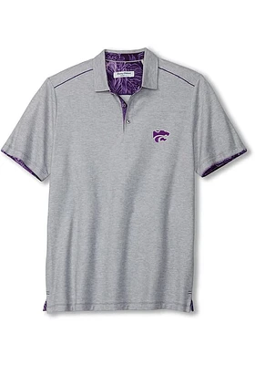 Tommy Bahama K-State Wildcats Mens Grey Sport Tailgater Short Sleeve Fashion Polo