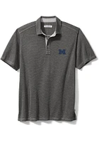 Tommy Bahama Michigan Wolverines Mens Grey Sport Paradiso Cove Short Sleeve Fashion Polo