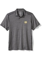 Tommy Bahama Notre Dame Fighting Irish Mens Grey Delray Short Sleeve Fashion Polo