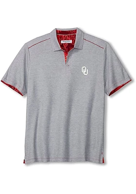 Tommy Bahama Oklahoma Sooners Mens Grey Sport Tailgater Short Sleeve Fashion Polo