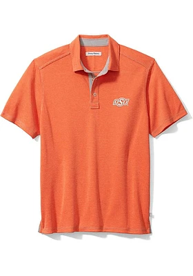 Tommy Bahama Oklahoma State Cowboys Mens Orange Sport Paradiso Cove Short Sleeve Fashion Polo