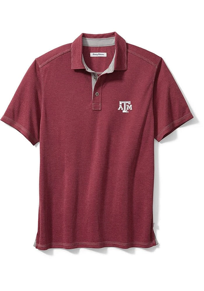 Tommy Bahama Texas A&M Aggies Mens Maroon Sport Paradiso Cove Short Sleeve Fashion Polo