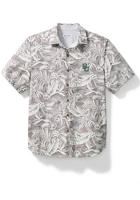 Tommy Bahama Baylor Bears Mens Grey Sport Aqua Lush Short Sleeve Dress Shirt