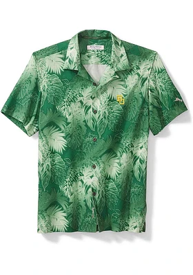 Tommy Bahama Baylor Bears Mens Green Sport Coast Luminescent Fronds Camp Short Sleeve Dress..
