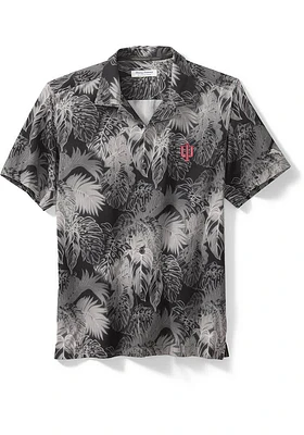 Tommy bahama Indiana Hoosiers Mens Black Sport Coast Luminescent Fronds Camp Short Sleeve D..