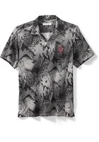 Tommy bahama Indiana Hoosiers Mens Black Sport Coast Luminescent Fronds Camp Short Sleeve D..