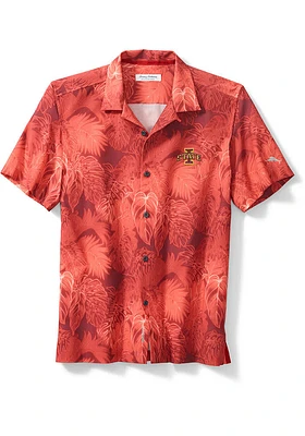 Tommy bahama Iowa State Cyclones Mens Red Sport Coast Luminescent Fronds Camp Short Sleeve..