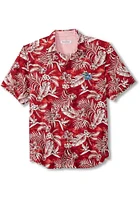 Tommy Bahama Kansas Jayhawks Mens Red Sport Aqua Lush Short Sleeve Dress Shirt