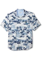 Tommy Bahama Kansas Jayhawks Mens Blue Sport Tropical Horizons Short Sleeve Dress Shirt