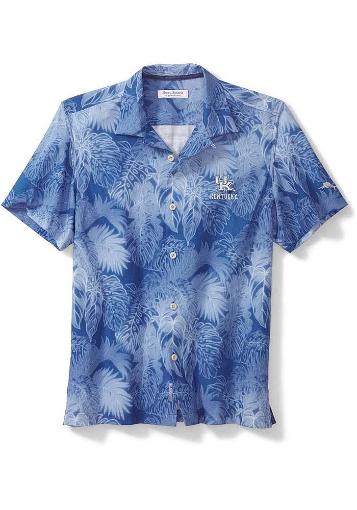 Tommy bahama Kentucky Wildcats Mens Blue Sport Coast Luminescent Fronds Camp Short Sleeve D..