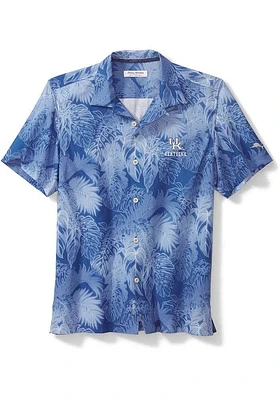Tommy bahama Kentucky Wildcats Mens Blue Sport Coast Luminescent Fronds Camp Short Sleeve D..