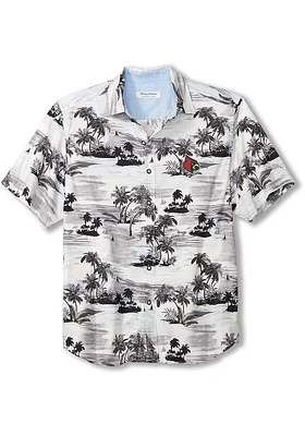 Tommy Bahama Louisville Cardinals Mens Black Sport Tropical Horizons Short Sleeve Dress Shirt