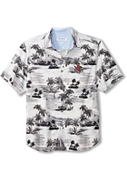 Tommy Bahama Louisville Cardinals Mens Black Sport Tropical Horizons Short Sleeve Dress Shirt