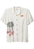 Tommy Bahama Oklahoma State Cowboys Mens White Paradise Fly Ball Short Sleeve Dress Shirt