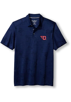 Tommy Bahama Dayton Flyers Mens Blue Sport Palm Short Sleeve Polo