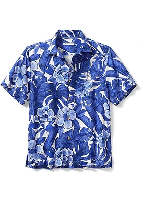 Tommy Bahama Kentucky Wildcats Mens Blue Floral Lush Short Sleeve Dress Shirt