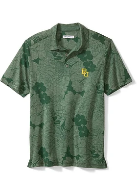 Tommy Bahama Baylor Bears Mens Green Miramar Blooms Short Sleeve Fashion Polo