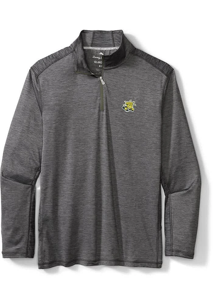 Tommy Bahama Wichita State Shockers Mens Charcoal Sport Delray Long Sleeve Qtr Zip Pullover