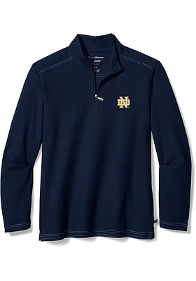 Tommy Bahama Notre Dame Fighting Irish Mens Navy Blue Sport Emfielder 2.0 Long Sleeve Qtr Zip Fash..