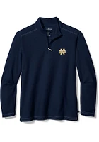 Tommy Bahama Notre Dame Fighting Irish Mens Navy Blue Sport Emfielder 2.0 Long Sleeve Qtr Zip Fash..