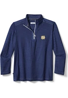 Tommy Bahama Notre Dame Fighting Irish Mens Navy Blue Sport on Deck Long Sleeve Qtr Zip Pullover